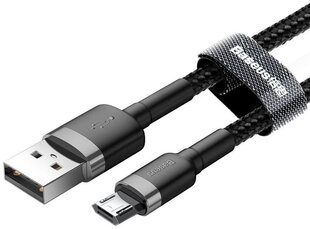 Кабель Baseus USB Durable Nylon Braided Wire Usb / Micro Usb 2A, Camklf-Hg1, 3м, черный/серый цена и информация | Кабели для телефонов | 220.lv
