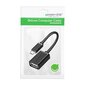 Adapteris Ugreen USB (female) - micro USB (male) OTG 12 cm USB 2.0 480 Mbps, melns (US133 10396) cena un informācija | Savienotājkabeļi | 220.lv