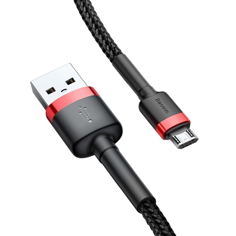 Kabelis Baseus Cafule Micro USB 1.5A 2 m, sarkans/ melns cena un informācija | Savienotājkabeļi | 220.lv