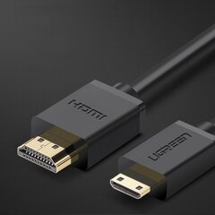 Kабель Ugreen HDMI (male) - mini HDMI (male) 3D Ethernet ARC 1 м, черный (HD108 10195) цена и информация | Кабели и провода | 220.lv