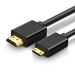 Kабель Ugreen HDMI (male) - mini HDMI (male) 3D Ethernet ARC 1 м, черный (HD108 10195) цена и информация | Кабели и провода | 220.lv