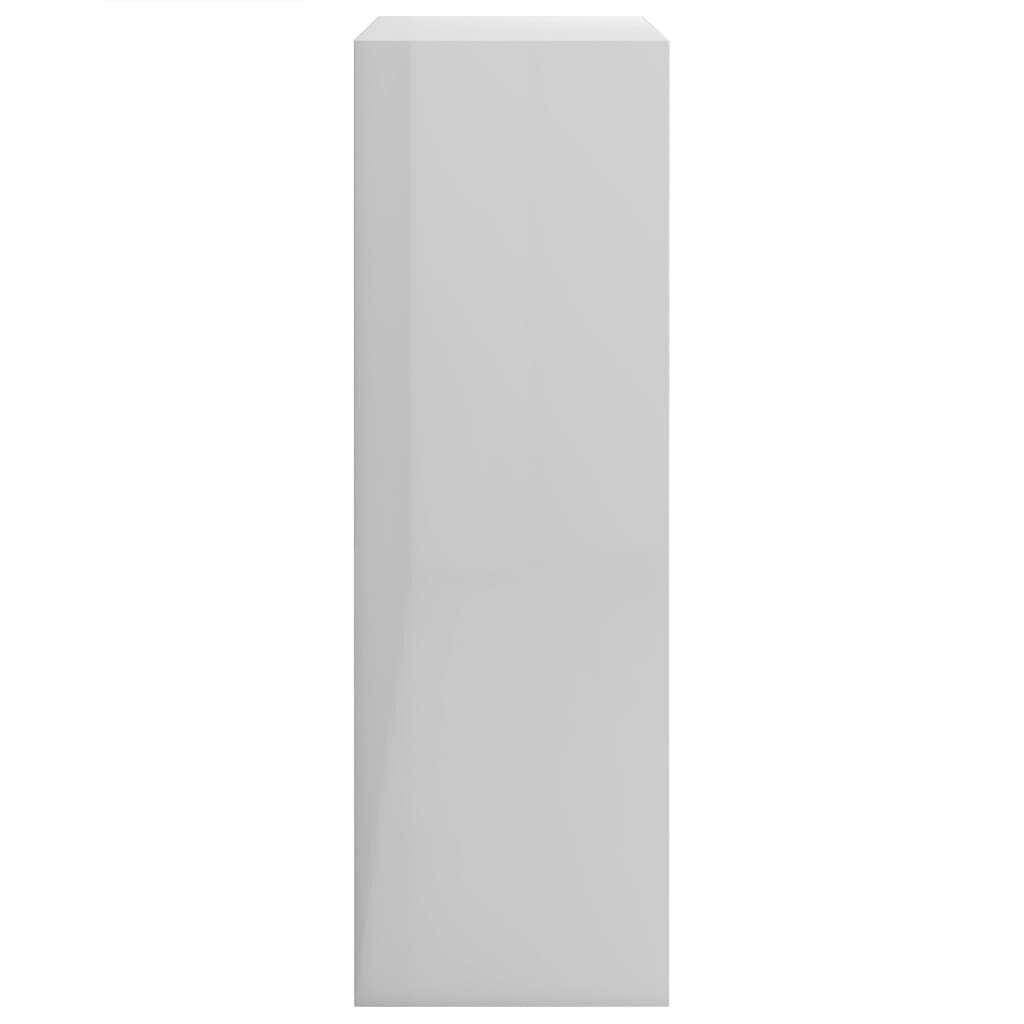 vidaXL grāmatplaukts, spīdīgi balts, 60x24x74,5 cm, skaidu plāksne cena un informācija | Plaukti | 220.lv