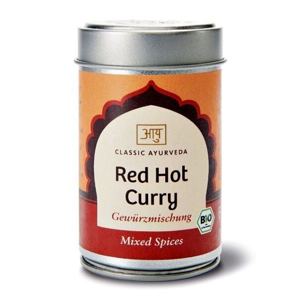 Sarkanais, asais un ekoloģiskais karija maisījums Red Hot Curry, Classic Ayurveda, 60 g cena un informācija | Garšvielas, garšvielu komplekti | 220.lv
