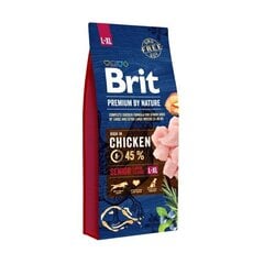 Brit Premium by Nature Senior L+XL полноценный корм для собак 15кг цена и информация |  Сухой корм для собак | 220.lv