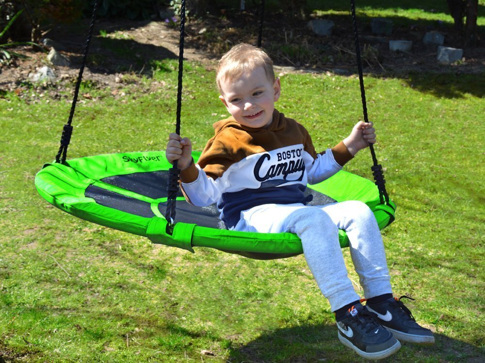 Šūpoles "SkyFlyer", 100 cm diametrā, zaļas cena un informācija | Šūpoles | 220.lv