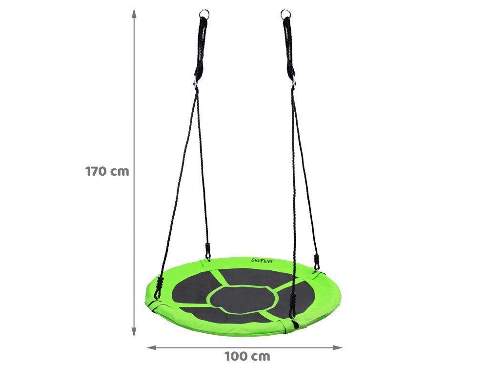 Šūpoles "SkyFlyer", 100 cm diametrā, zaļas cena un informācija | Šūpoles | 220.lv