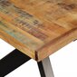 vidaXL virtuves galds, 180 cm, pārstrādāts masīvkoks un tērauda kājas cena un informācija | Virtuves galdi, ēdamgaldi | 220.lv