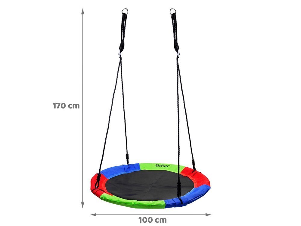 Šūpoles "SkyFlyer", 100 cm diametrā, krāsainas cena un informācija | Šūpoles | 220.lv