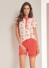 Женская пижама с шортами LAURA BIAGIOTTI Blossom (Коралловая) цена и информация | Женские пижамы, ночнушки | 220.lv