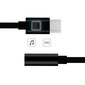 Adapteris USB C tipa spraudnim ar 3,5 mm mini Female ligzdu, melns цена и информация | Savienotājkabeļi | 220.lv