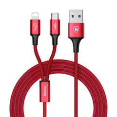 Кабель Baseus USB Rapid 2-в-1 Lightning / Micro Usb 3A, 1.2 м, красный (CAML-SU09) цена и информация | Кабели для телефонов | 220.lv