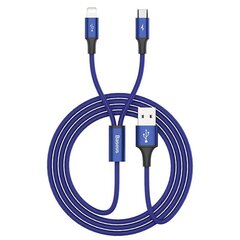 Kabelis Baseus Rapid Cable 2In1 USB Lightning / Micro USB 3A 1.2 m, zils (CAML-SU13) cena un informācija | Savienotājkabeļi | 220.lv