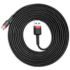 Kabelis Baseus USB Durable Nylon Braided Wire USB / Micro USB 2A 3 m, melns/sarkans цена и информация | Кабели для телефонов | 220.lv