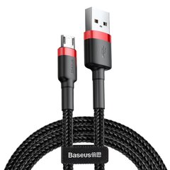 Kabelis Baseus USB Durable Nylon Braided Wire USB / Micro USB 2A 3 m, melns/sarkans cena un informācija | Savienotājkabeļi | 220.lv