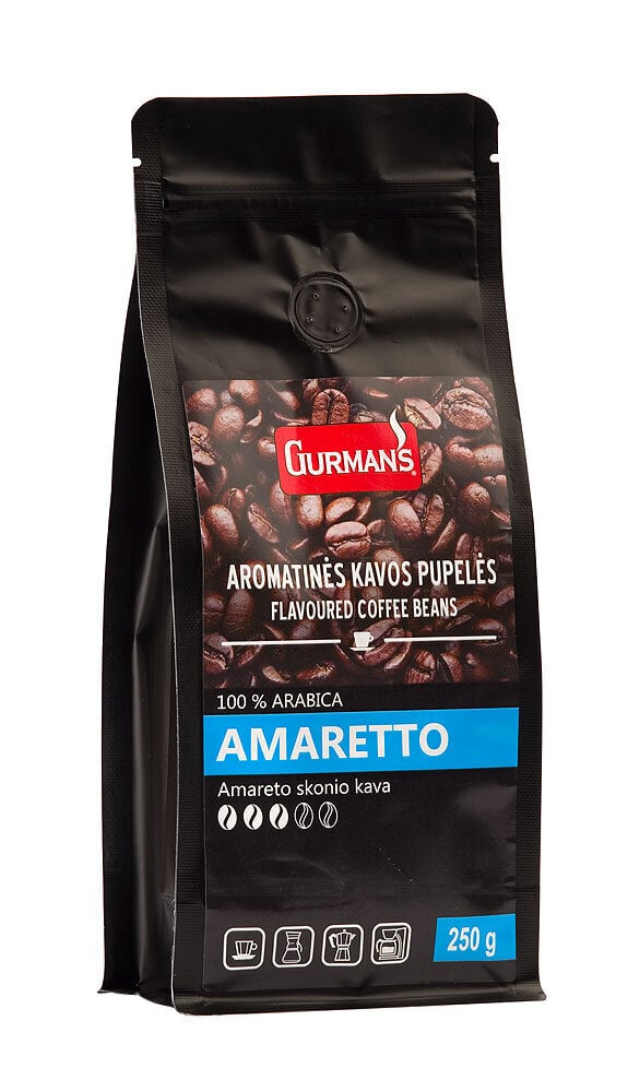 GURMAN'S Amareto aromāta kafijas pupiņas, 250g cena un informācija | Kafija, kakao | 220.lv