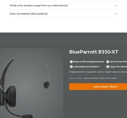 BlueParrott B350-XT cena un informācija | Austiņas | 220.lv