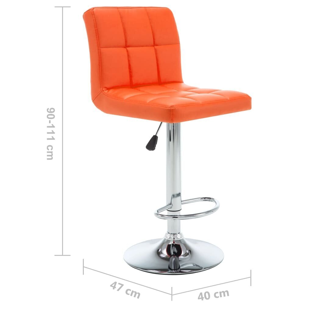 vidaXL bāra krēsli, 2 gab., oranža mākslīgā āda цена и информация | Virtuves un ēdamistabas krēsli | 220.lv