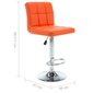 vidaXL bāra krēsli, 2 gab., oranža mākslīgā āda cena un informācija | Virtuves un ēdamistabas krēsli | 220.lv