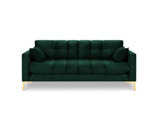 Dīvāns Micadoni Home Mamaia 2S, tumši zaļš/zelta krāsas cena un informācija | Dīvāni | 220.lv
