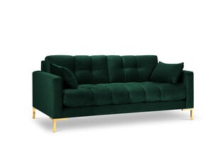 Dīvāns Micadoni Home Mamaia 3S, tumši zaļš/zelta krāsas цена и информация | Диваны | 220.lv