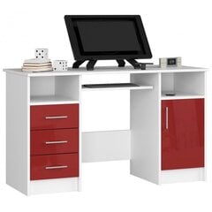 Письменный стол NORE Ana, белый/красный цена и информация | Компьютерные, письменные столы | 220.lv