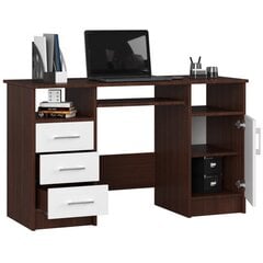 Письменный стол NORE Ana, тёмно-коричневый/белый цена и информация | Компьютерные, письменные столы | 220.lv