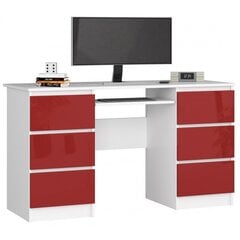 Письменный стол NORE A11, белый/красный цена и информация | Компьютерные, письменные столы | 220.lv