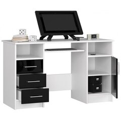 Письменный стол NORE Ana, белый/черный цена и информация | Компьютерные, письменные столы | 220.lv
