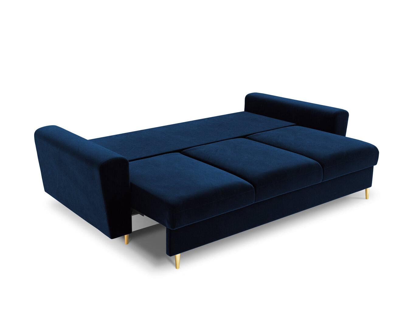 Dīvāns Micadoni Home Moghan 3S, tumši zils/zelta krāsas cena un informācija | Dīvāni | 220.lv