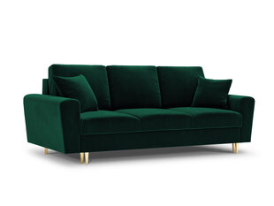 Dīvāns Micadoni Home Moghan 3S, tumši zaļš/zelta krāsas cena un informācija | Dīvāni | 220.lv
