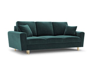 Dīvāns Micadoni Home Moghan 3S, zaļas/zelta krāsas cena un informācija | Dīvāni | 220.lv