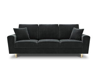 Dīvāns Micadoni Home Moghan 3S, tumši pelēks/zelta krāsas cena un informācija | Dīvāni | 220.lv