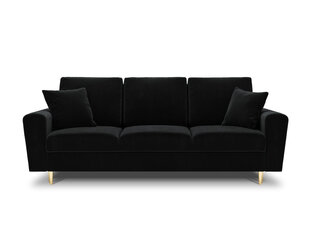 Dīvāns Micadoni Home Moghan 3S, melns/zelta krāsas cena un informācija | Dīvāni | 220.lv