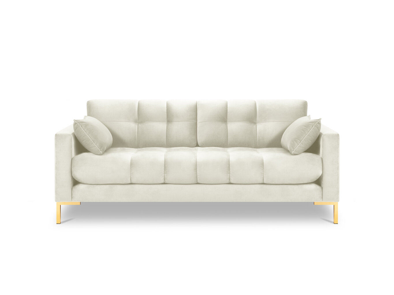 Dīvāns Micadoni Home Mamaia 2S, gaišas smilškrāsas/zelta krāsas cena un informācija | Dīvāni | 220.lv