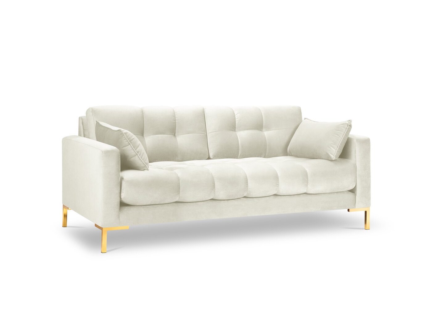 Dīvāns Micadoni Home Mamaia 2S, gaišas smilškrāsas/zelta krāsas cena un informācija | Dīvāni | 220.lv