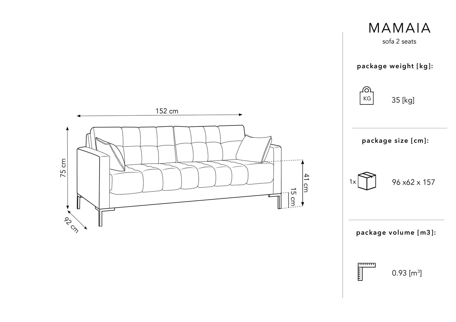 Dīvāns Micadoni Home Mamaia 2S, smilškrāsas/zelta krāsas cena un informācija | Dīvāni | 220.lv