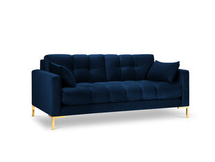 Dīvāns Micadoni Home Mamaia 2S, zilas/zelta krāsas cena un informācija | Dīvāni | 220.lv