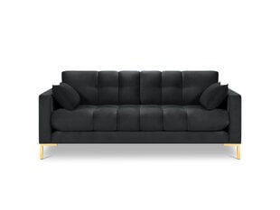Dīvāns Micadoni Home Mamaia 2S, tumši pelēks/zelta krāsas cena un informācija | Dīvāni | 220.lv