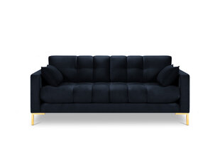 Dīvāns Micadoni Home Mamaia 3S, tumši zils/zelta krāsas cena un informācija | Dīvāni | 220.lv
