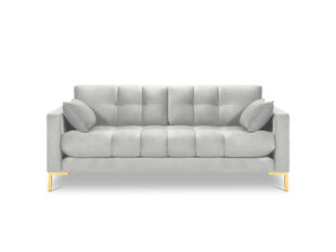 Dīvāns Micadoni Home Mamaia 3S, gaiši pelēks/zelta krāsas cena un informācija | Dīvāni | 220.lv