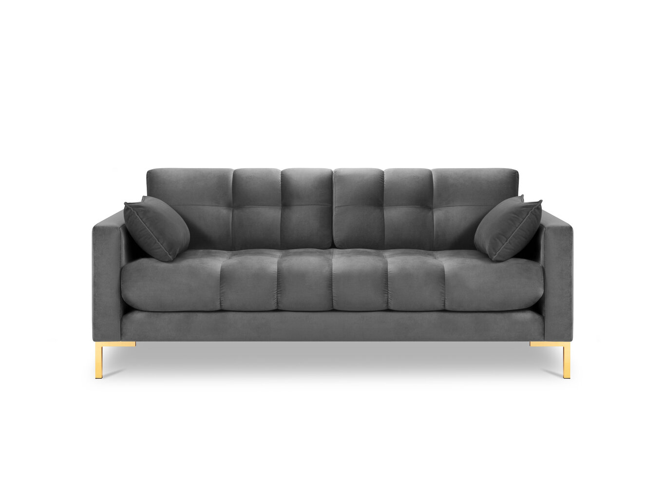 Dīvāns Micadoni Home Mamaia 3S, pelēks/zelta krāsas цена и информация | Dīvāni | 220.lv