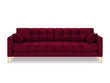 Dīvāns Micadoni Home Mamaia 4S, sarkans/zelta krāsas cena un informācija | Dīvāni | 220.lv