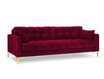 Dīvāns Micadoni Home Mamaia 4S, sarkans/zelta krāsas