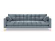 Dīvāns Micadoni Home Mamaia 4S, zils/zelta krāsas cena un informācija | Dīvāni | 220.lv