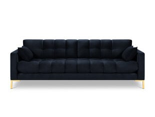 Dīvāns Micadoni Home Mamaia 4S, tumši zils/zelta krāsas cena un informācija | Dīvāni | 220.lv
