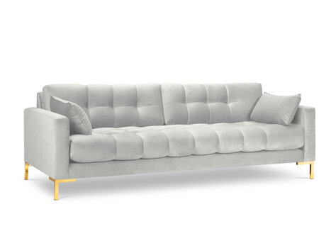 Dīvāns Micadoni Home Mamaia 4S, pelēks/zelta krāsas cena un informācija | Dīvāni | 220.lv
