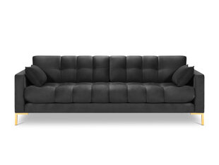 Dīvāns Micadoni Home Mamaia 4S, tumši pelēks/zelta krāsas cena un informācija | Dīvāni | 220.lv
