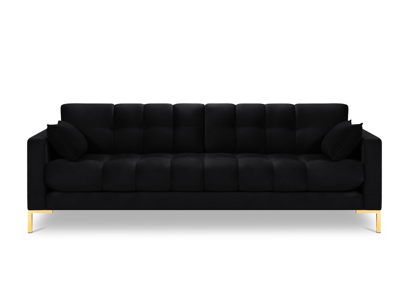 Dīvāns Micadoni Home Mamaia 4S, melns/zelta krāsas cena un informācija | Dīvāni | 220.lv