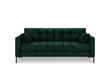 Dīvāns Micadoni Home Mamaia 3S, tumši zaļš/melns cena un informācija | Dīvāni | 220.lv