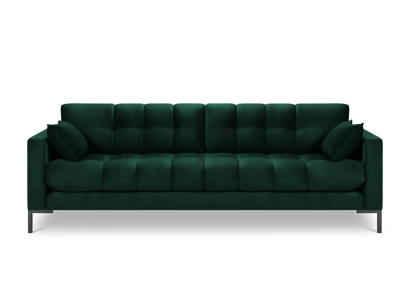 Dīvāns Micadoni Home Mamaia 4S, tumši zaļš/melns cena un informācija | Dīvāni | 220.lv